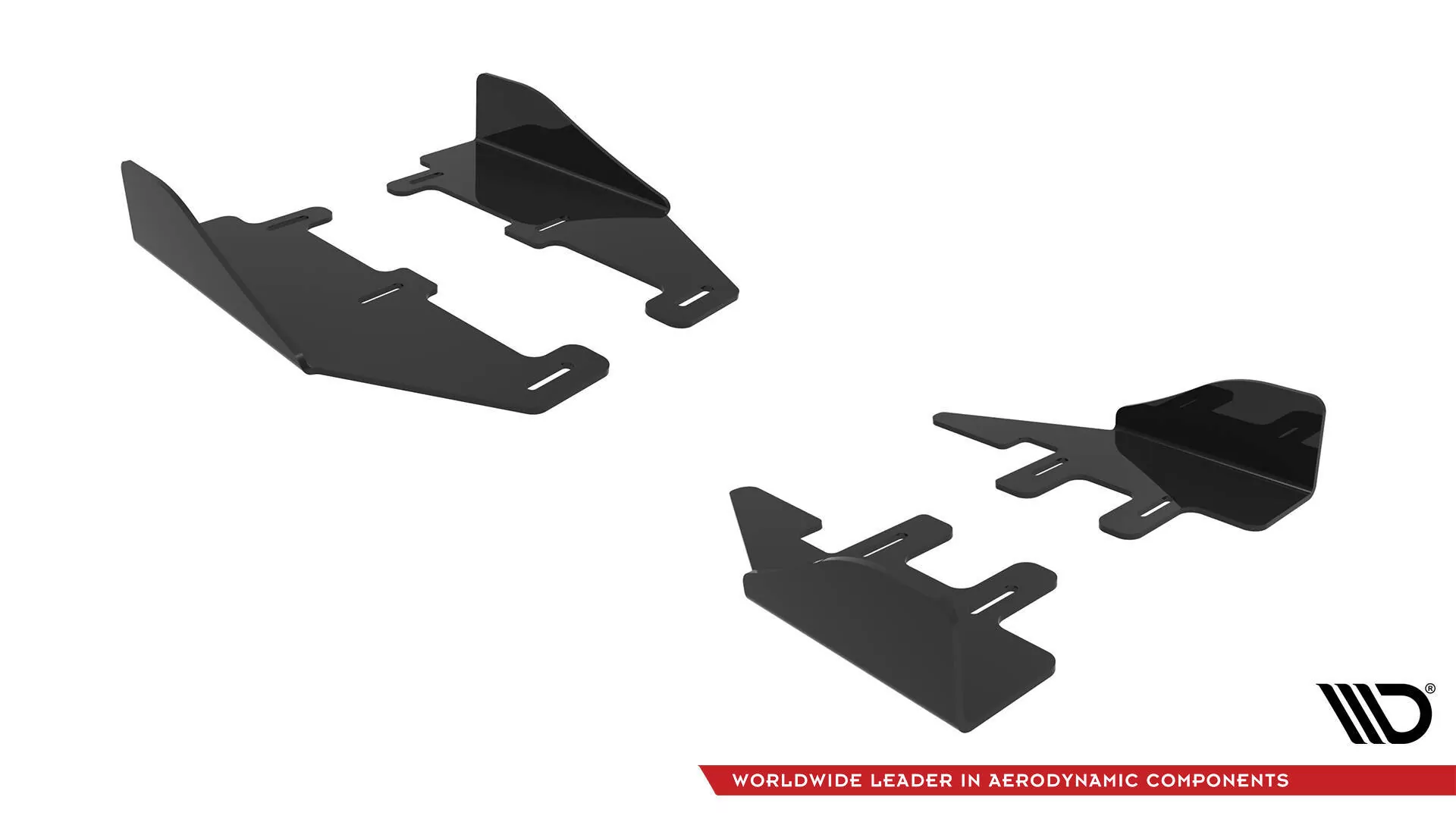 Side Front Stoßstangen Racing Flaps Passend Für Ford Fiesta Mk8 ST / ST-Line Schwarz Hochglanz