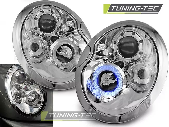 HEADLIGHTS ANGEL EYES CHROME fits BMW MINI (COOPER) 05.01-10.06  