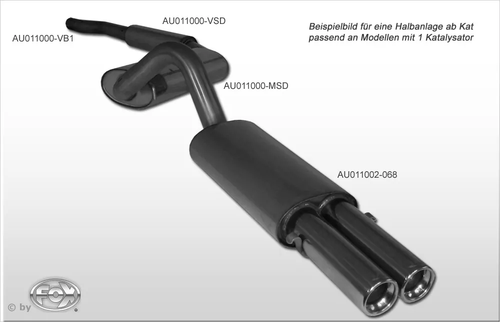 Audi 80/90 - Typ 89, B3, B4 - Limousine/ Coupe/ Cabrio  Verbindungsrohr zum Kat für AU011000-VSD
