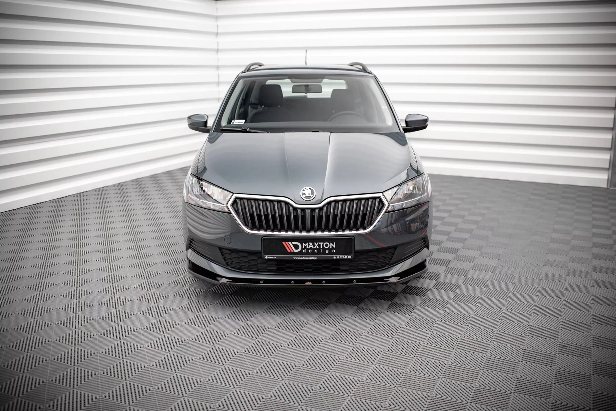 Front Ansatz Für Skoda Fabia Mk3 Facelift Schwarz Hochglanz