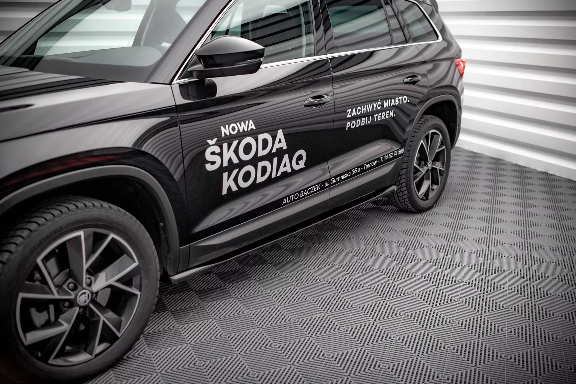 Seitenschweller Ansatz Für Skoda Kodiaq Mk1 Facelift Schwarz Hochglanz