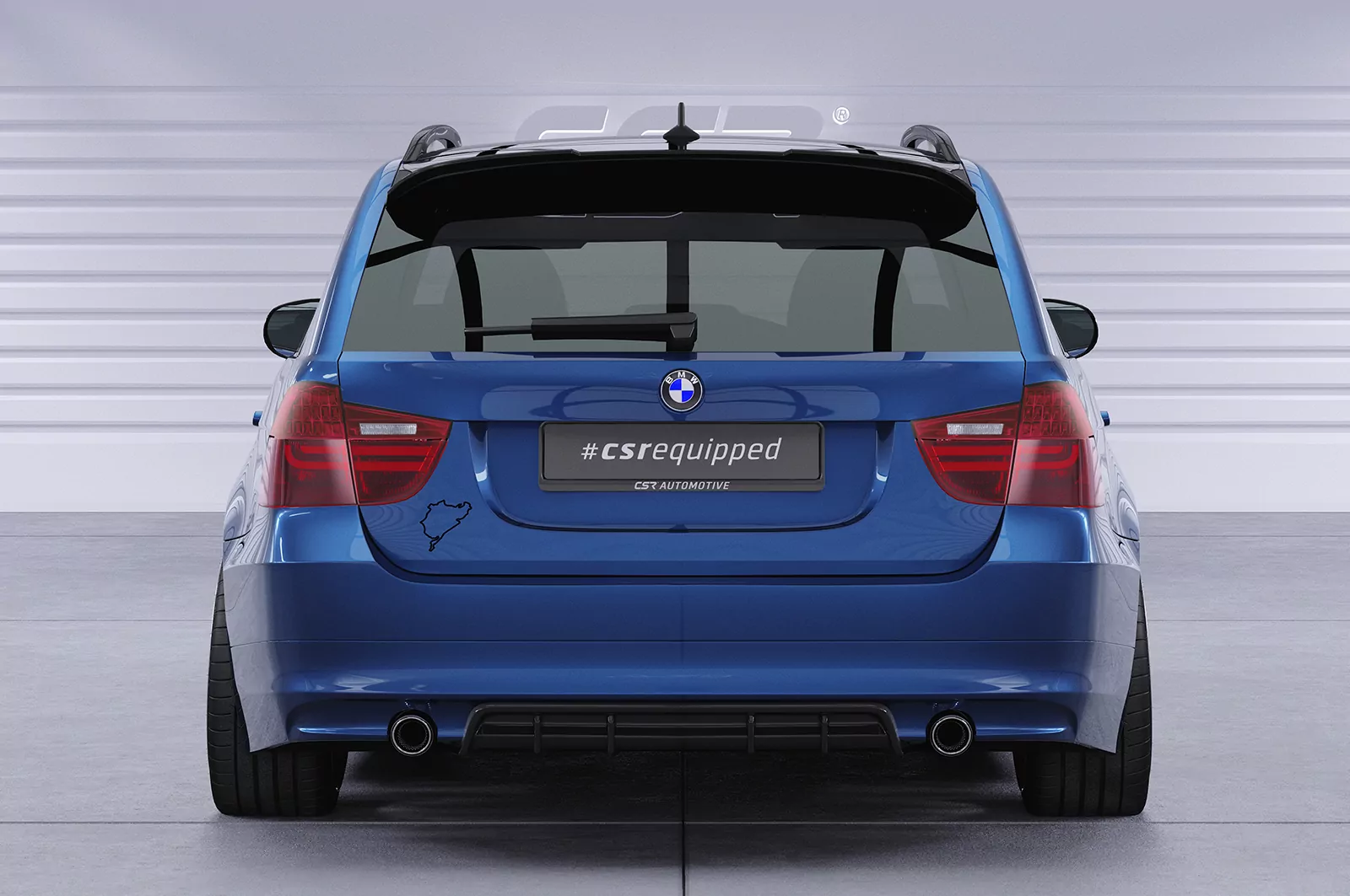 Heckflügel mit ABE für BMW 3er E91 HF667 Strukturiert (schwarz matt)