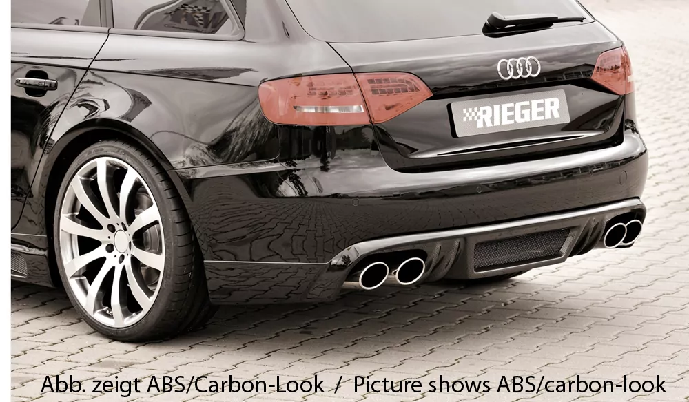 Rieger Heckschürzenansatz für Audi A4 (B8/B81) - Lim. 11.07-12.11 (bis Facelift) carbon optik