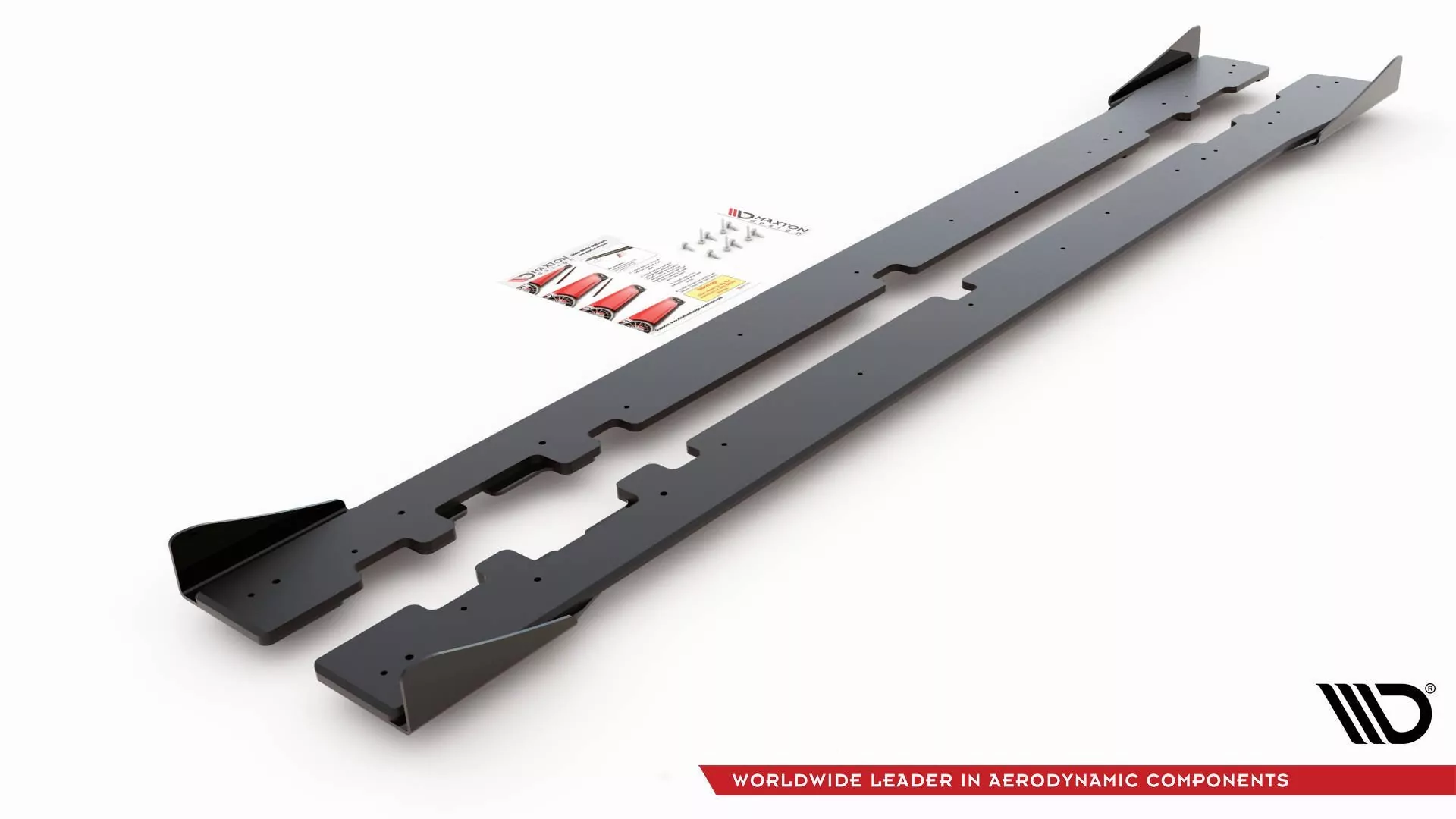 Robuste Racing Seitenschweller Ansatz Für Für + Flaps Mercedes-AMG C43 Coupe C205 Schwarz Hochglanz