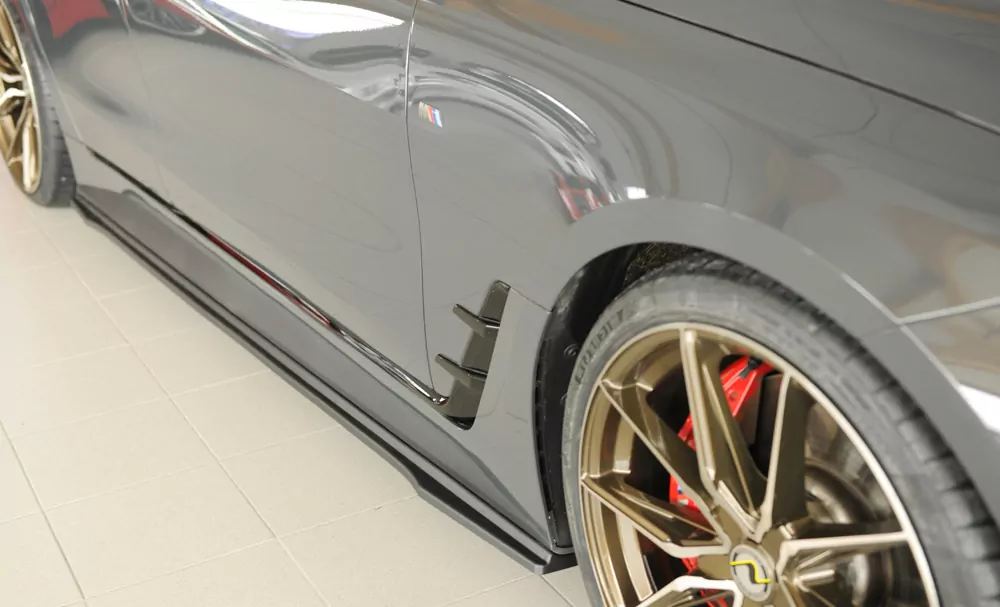 Rieger Seitenschweller rechts ansatz matt schwarz für BMW i4 M G26  (G4C) Gran Coupé (5-tür.) 11.21-