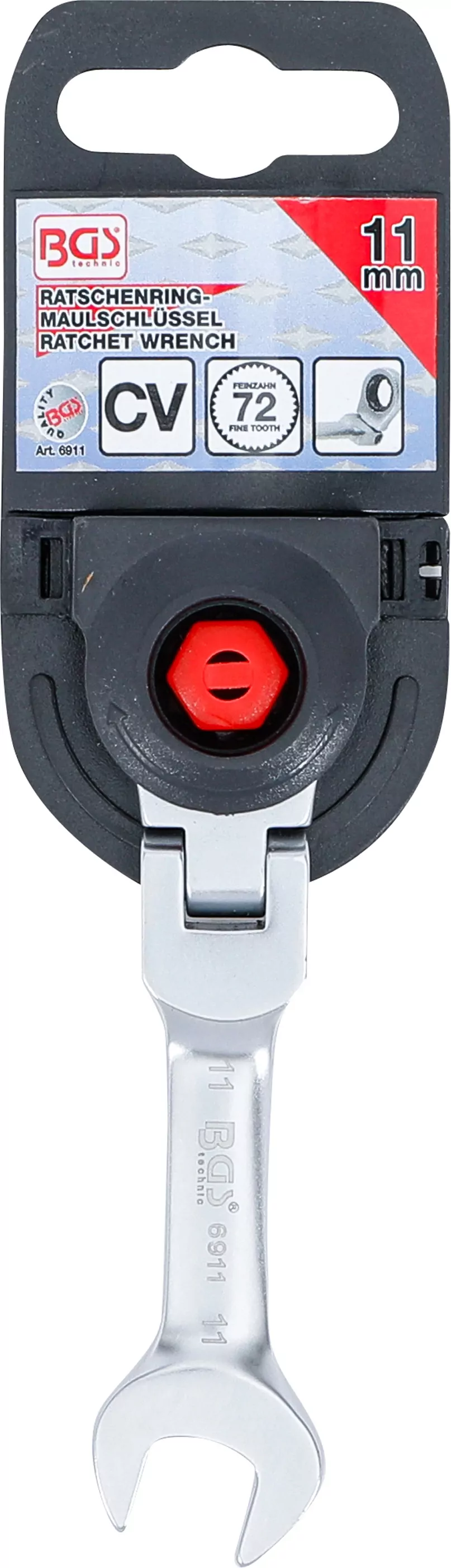 Ratschenring-Maulschlüssel | kurz | abwinkelbar | SW 11 mm