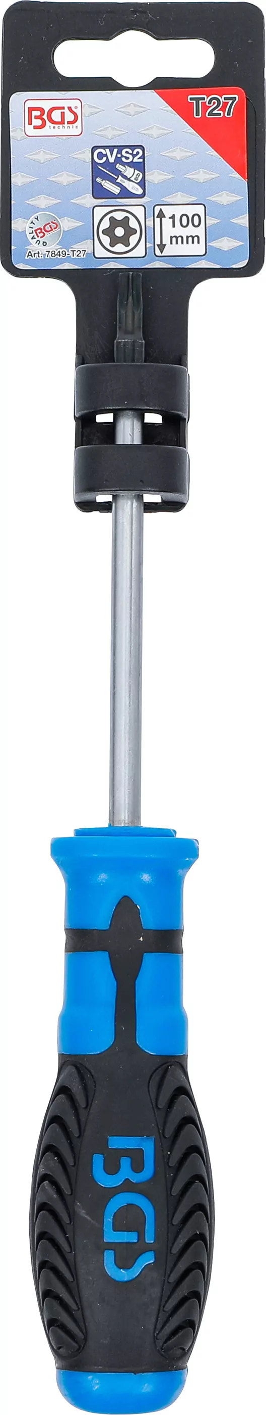 Schraubendreher | T-Profil (für Torx) mit Bohrung T27 | Klingenlänge 100 mm