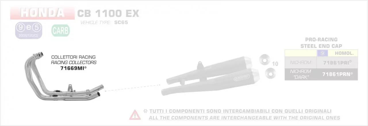 71669MI-Arrow Racing Krümmer Honda CB 1100 EX/RS 17-19