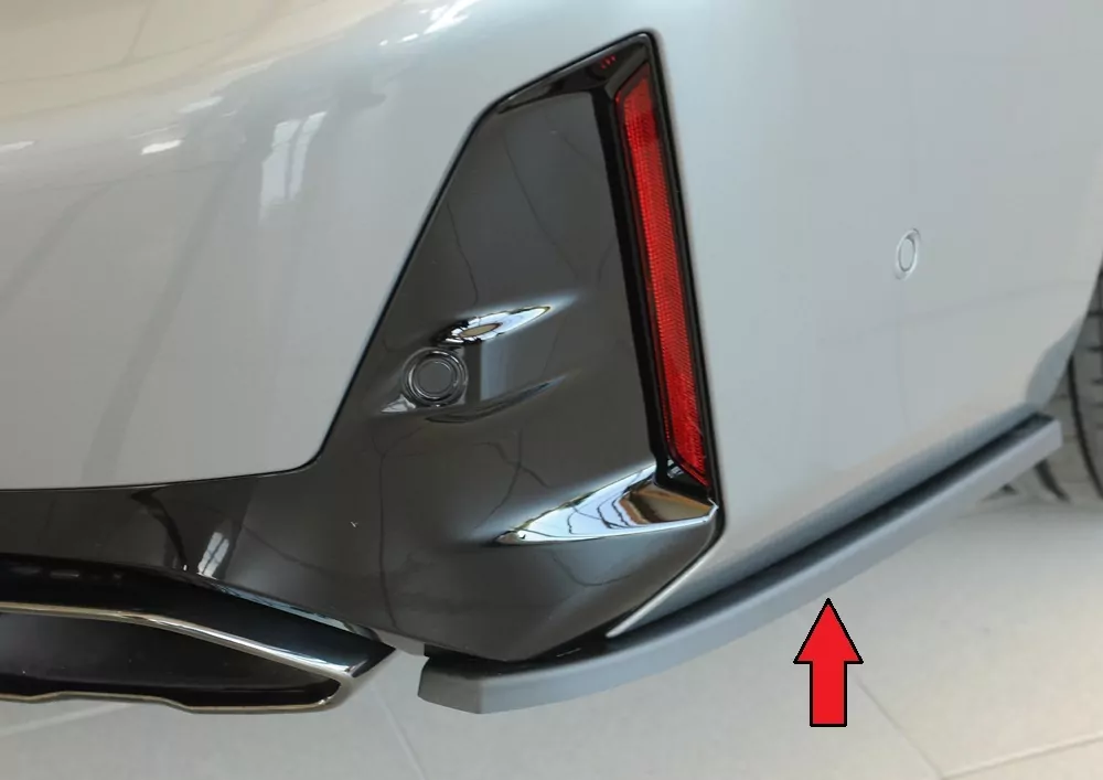 Rieger Heckschürzenansatz seitlich rechts matt schwarz für BMW 3er G21  (G3K) Touring 07.22- (ab Facelift) LCI