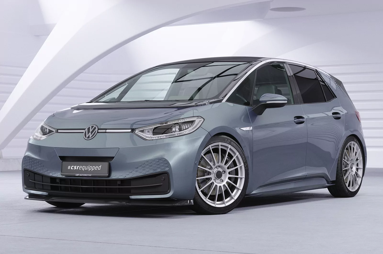 Cup-Spoilerlippe mit ABE für VW ID3 CSL528 Schwarz Strukturiert