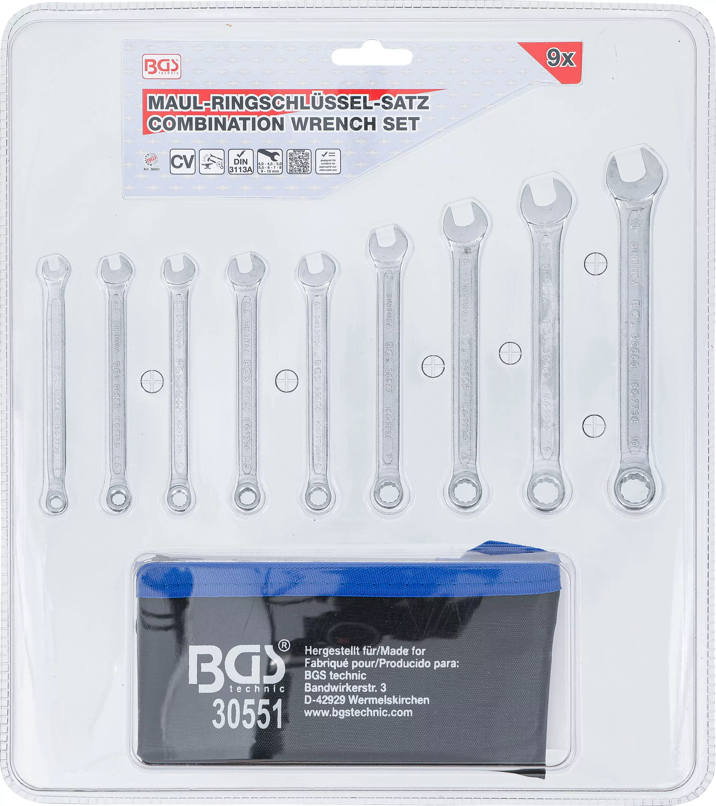 Maul-Ringschlüssel-Satz | SW 4 - 10 mm | 9-tlg.