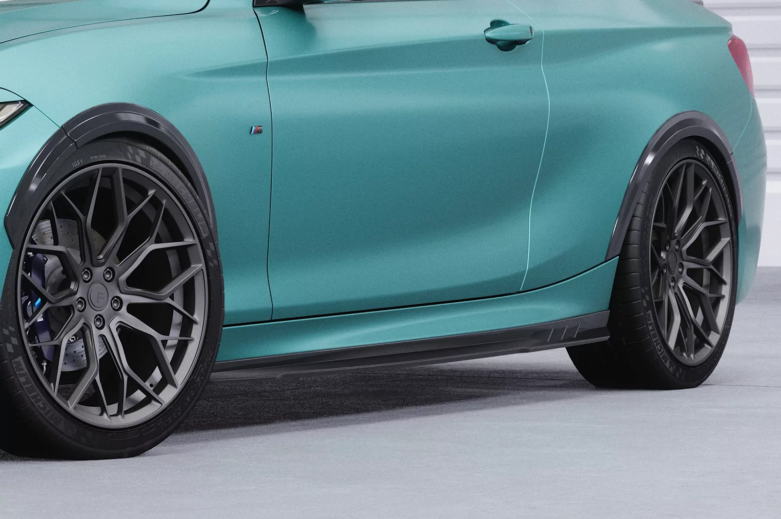 Seitenschweller für BMW 2er F22/F23 SS492 Schwarz Strukturiert