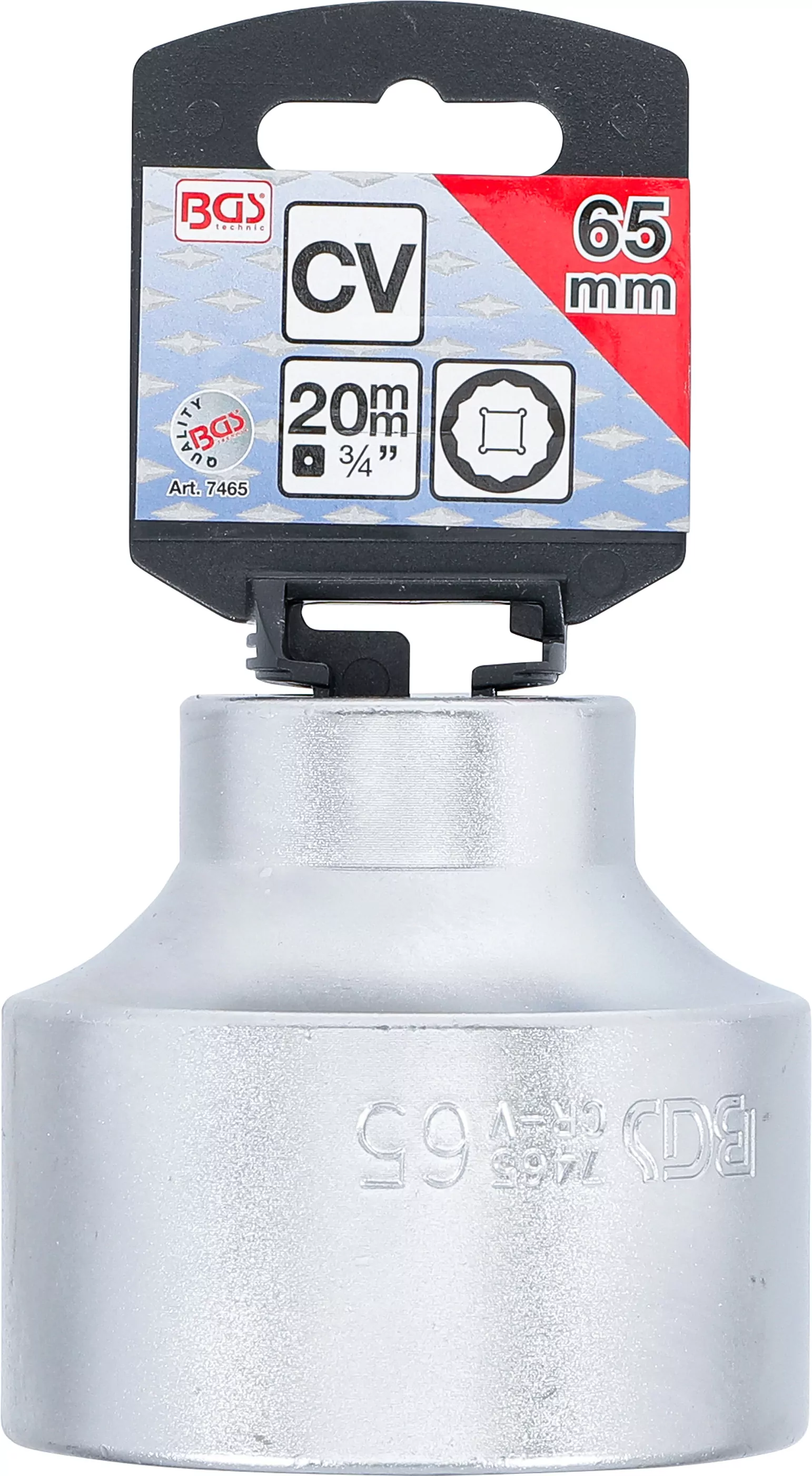 Steckschlüssel-Einsatz Zwölfkant | Antrieb Innenvierkant 20 mm (3/4") | SW 65 mm