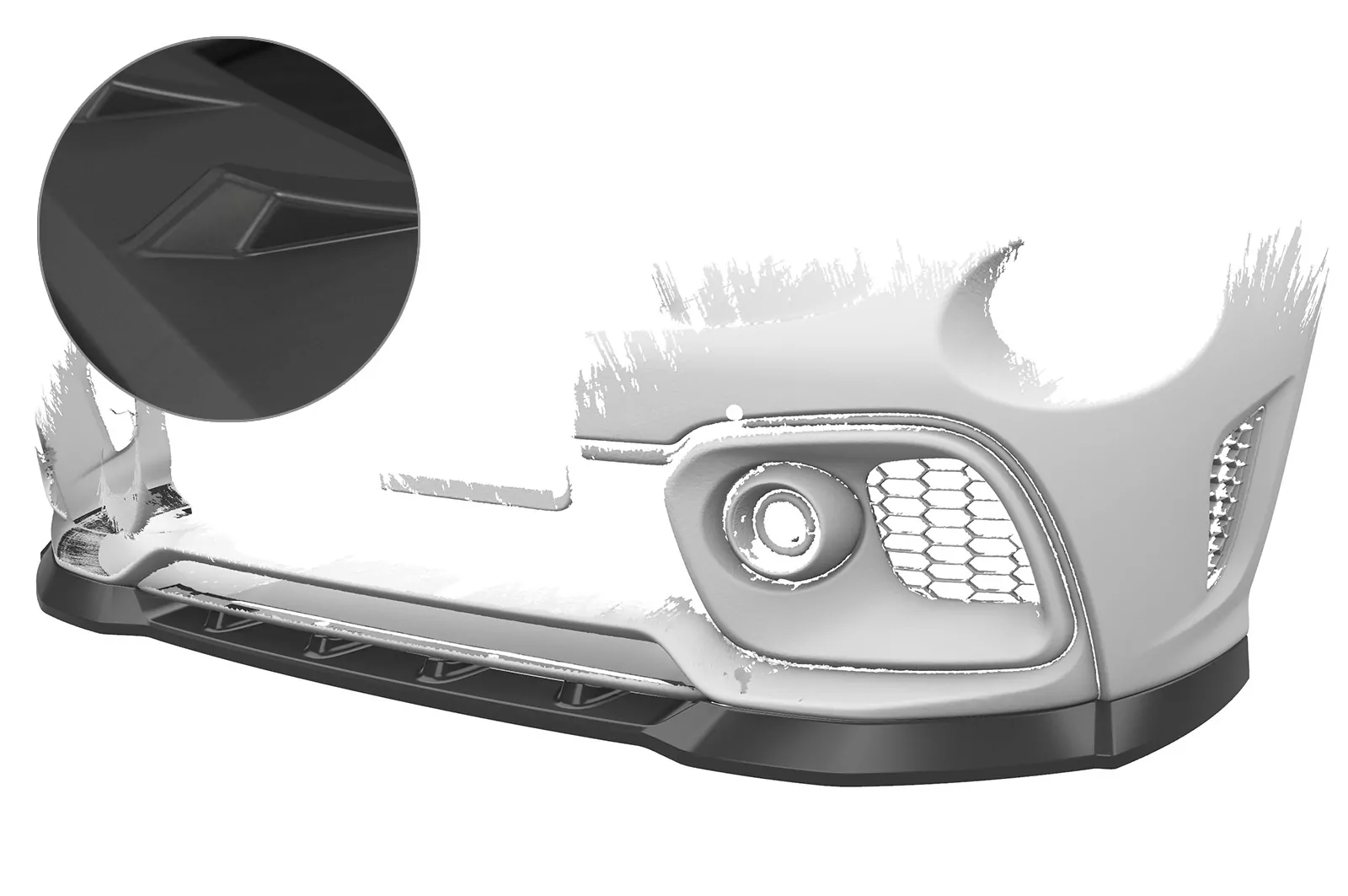 Cup-Spoilerlippe mit ABE für Fiat 500 Abarth 595 Lackierfreundlich (schwarz matt)