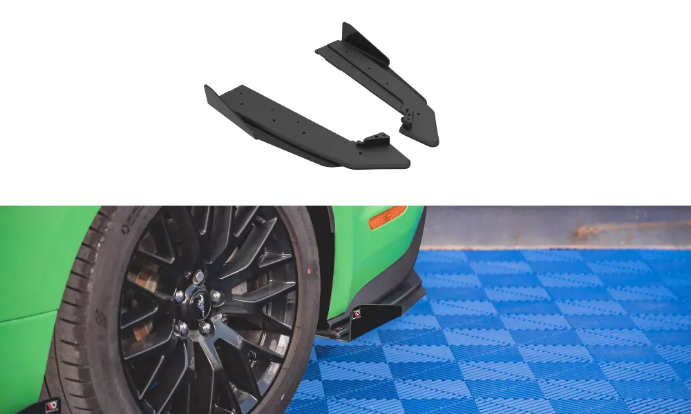 Street Pro Heck Ansatz Flaps Diffusor V.1 +Flaps Für Ford Mustang GT Mk6 Facelift Schwarz Hochglanz