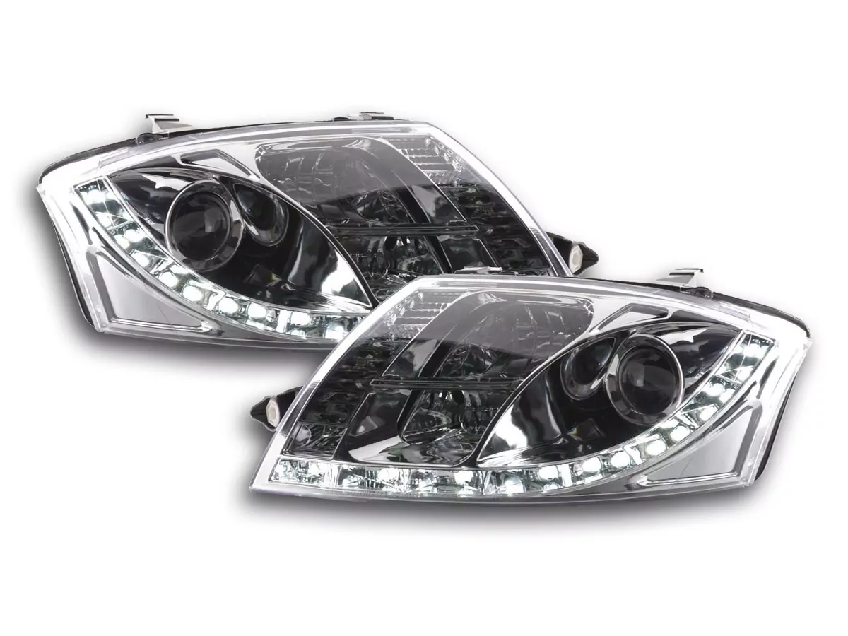 Scheinwerfer Set Daylight LED Tagfahrlicht Audi TT Typ 8N Bj. 99-05 chrom