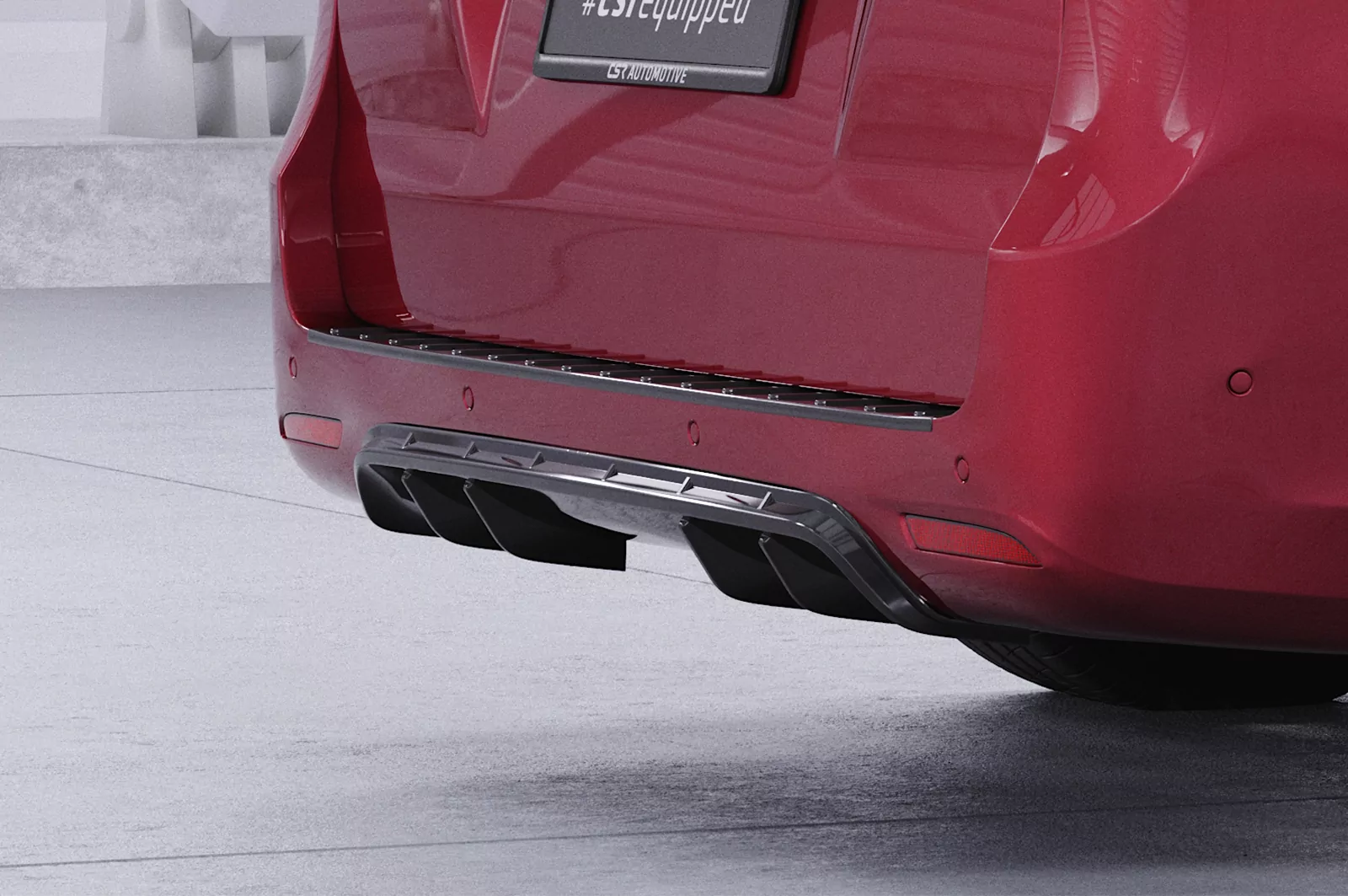 Heckansatz für Mercedes Benz V-Klasse 447 HA301 Schwarz Strukturiert