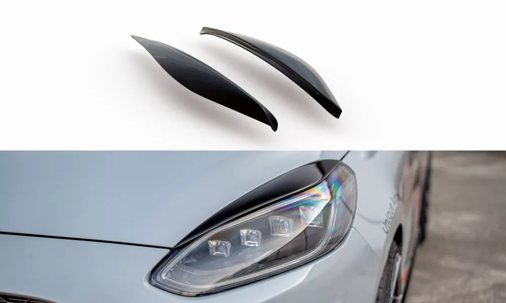 Scheinwerfer Blenden Böser Blick Passend Für Ford Fiesta Mk8 ST / ST-Line / Standard Schwarz Hochglanz Schwarz Hochglanz