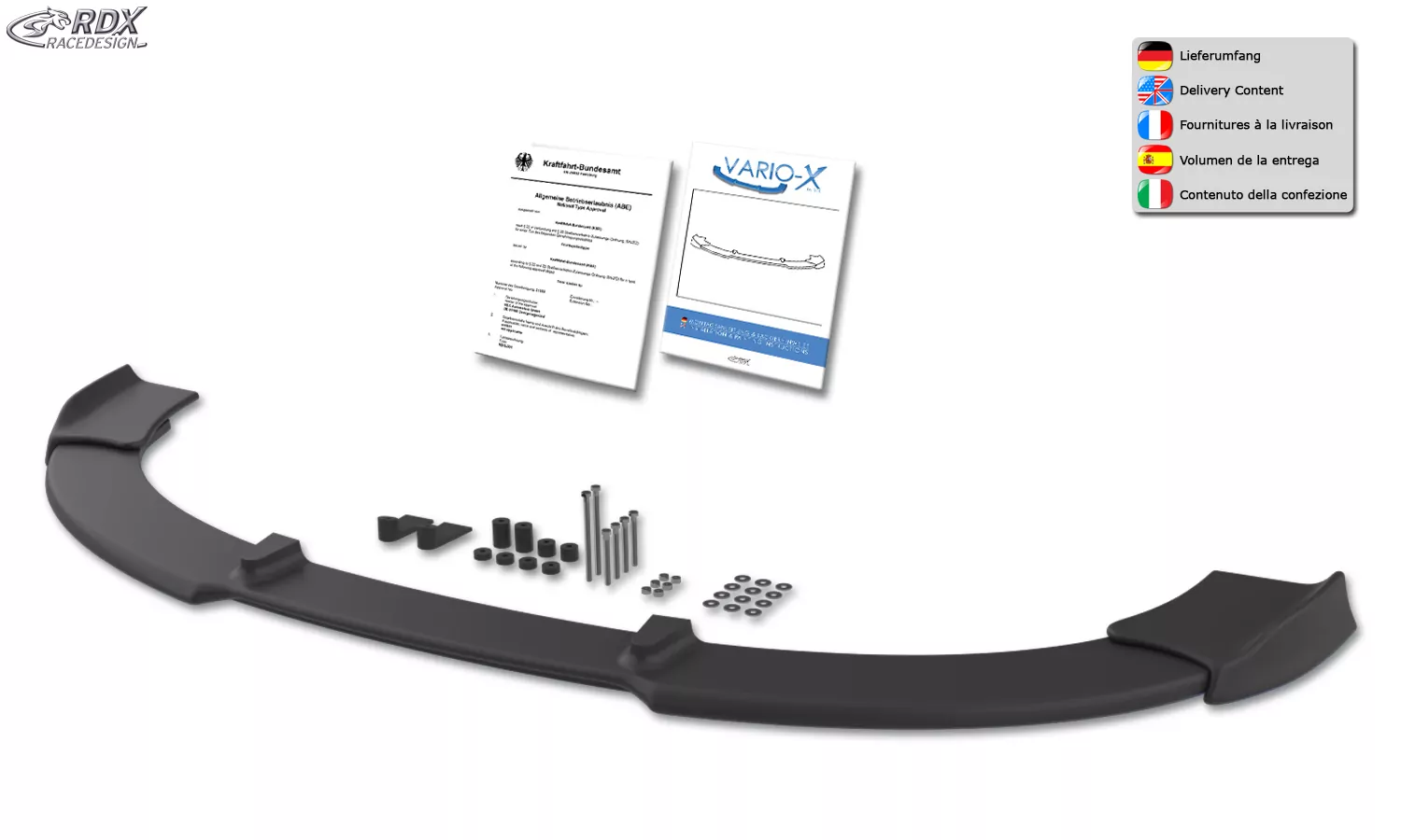 RDX Frontspoiler VARIO-X für SEAT Ibiza 6J FR -03/2012 Frontlippe Front Ansatz Vorne Spoilerlippe