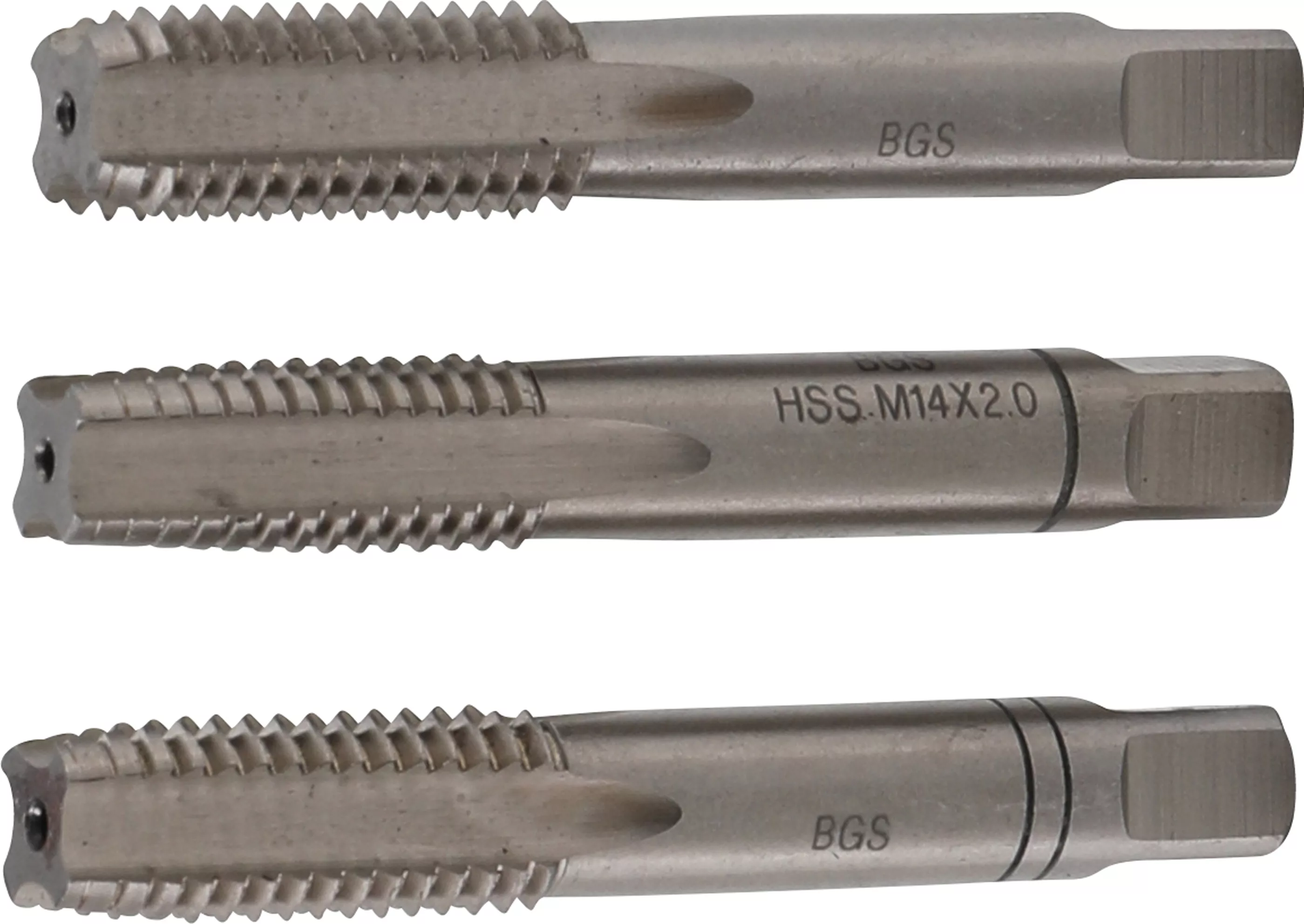 Gewindebohrer-Satz | Vor-, Mittel- und Fertigschneider | HSS-G | M14 x 2,0 mm | 3-tlg.