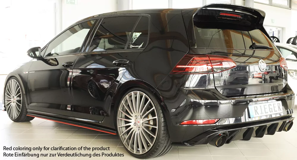Rieger Seitenschwelleransatz für VW Golf 7 GTI | 3-tür. 02.17- (ab Facelift) für orig. GTI-/GTD-/GTE-Seitenschweller