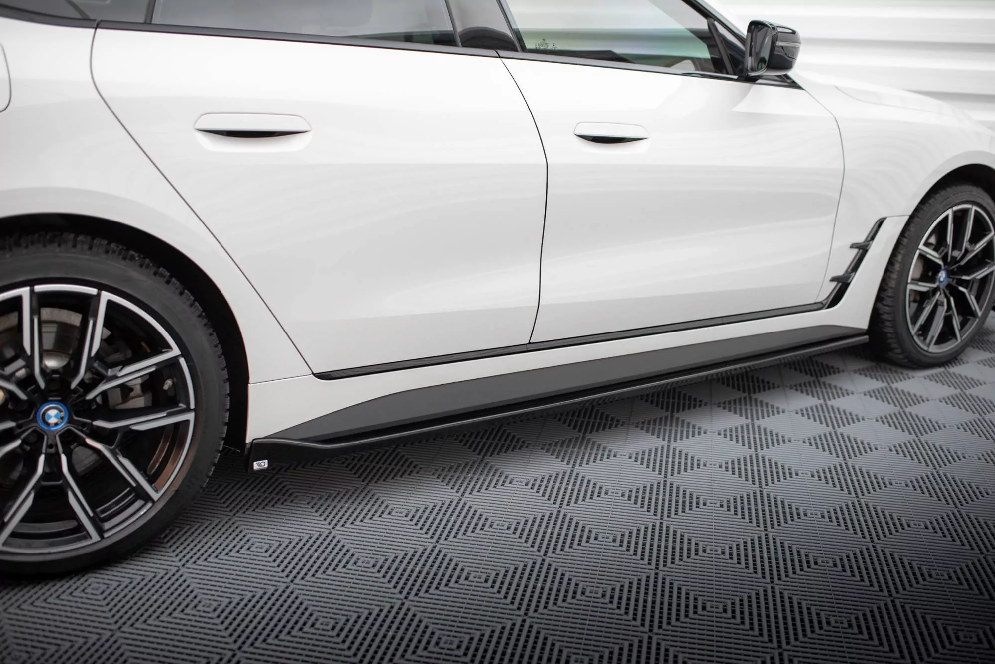 Seitenschweller Ansatz Für V.1 Für BMW I4 M-Paket G26 Schwarz Hochglanz