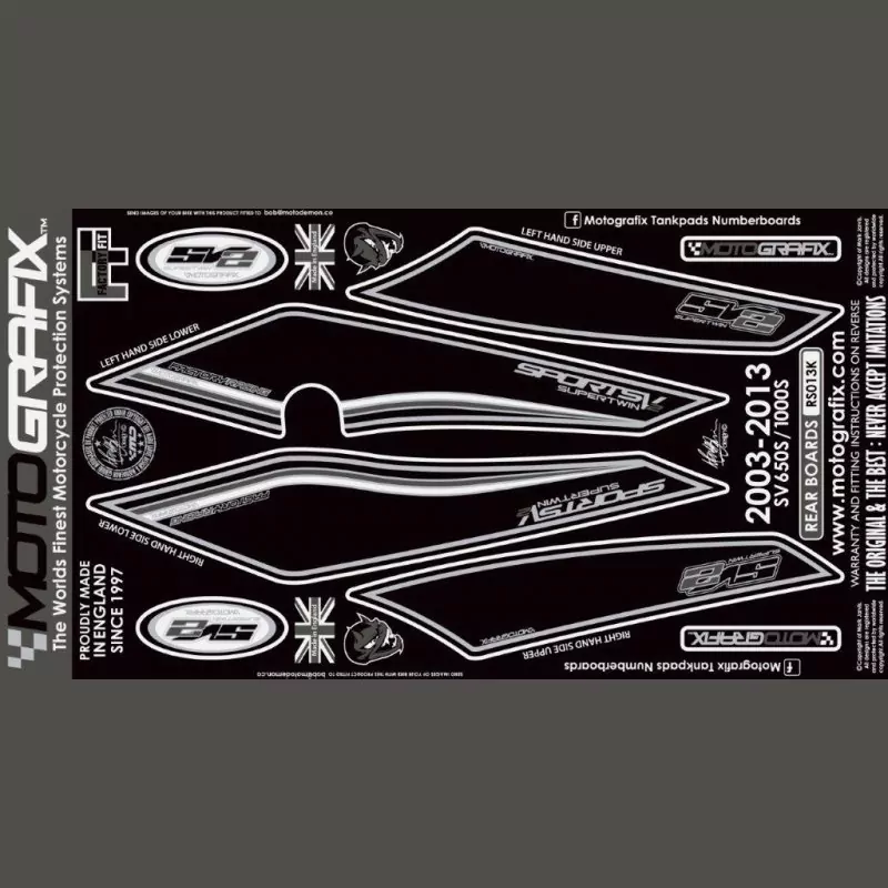 Motografix Steinschlagschutz hinten Suzuki SV 650 / 1000 2003- RS013K