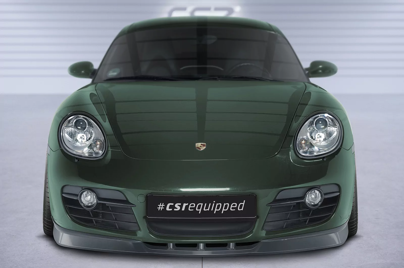 Cup-Spoilerlippe mit ABE für Porsche 987c Cayman CSL609 Schwarz Strukturiert