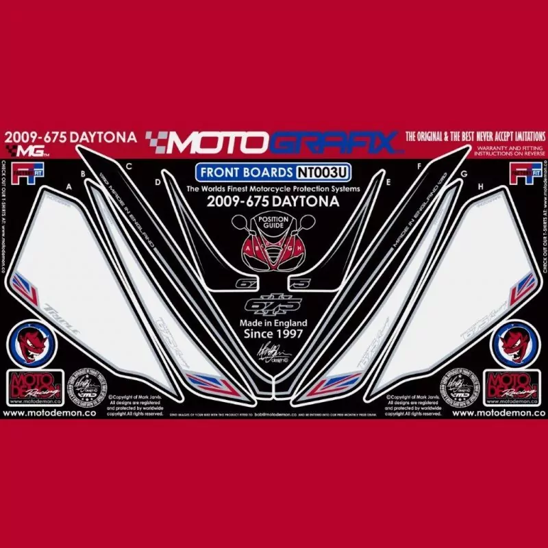 Motografix Steinschlagschutz vorn Triumph Daytona 675 2009-2012 NT003U