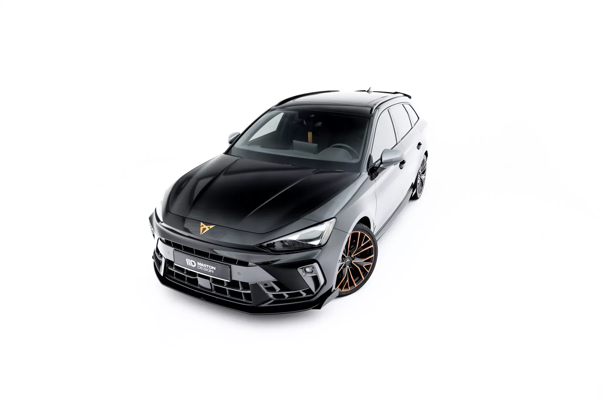 Street Pro Front Ansatz + Flaps Für Cupra Leon ST / Hatchback Mk1 Facelift Schwarz Hochglanz