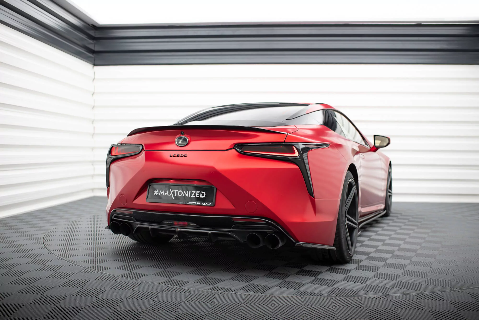 Heck Ansatz Flaps Diffusor Für Lexus LC 500 Schwarz Hochglanz