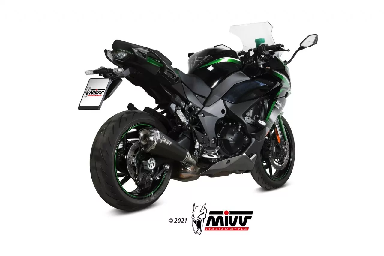 MIVV Delta Race Edelstahl Schwarz KAWASAKI Ninja 1000 SX/Tourer 20-21