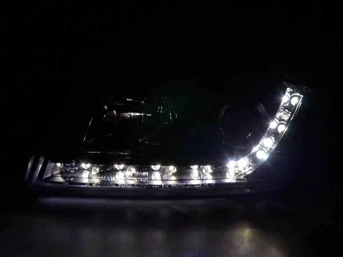 Scheinwerfer Set Daylight LED TFL-Optik Audi A4 Typ 8E Bj. 01-04 schwarz