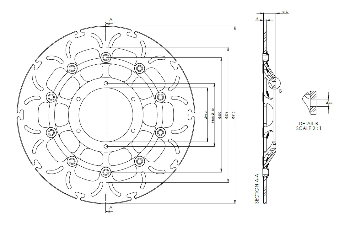 alpha Technik Bremsscheibe Omega-Design ABD33 vorne für Honda CTX 1300 ST1300
