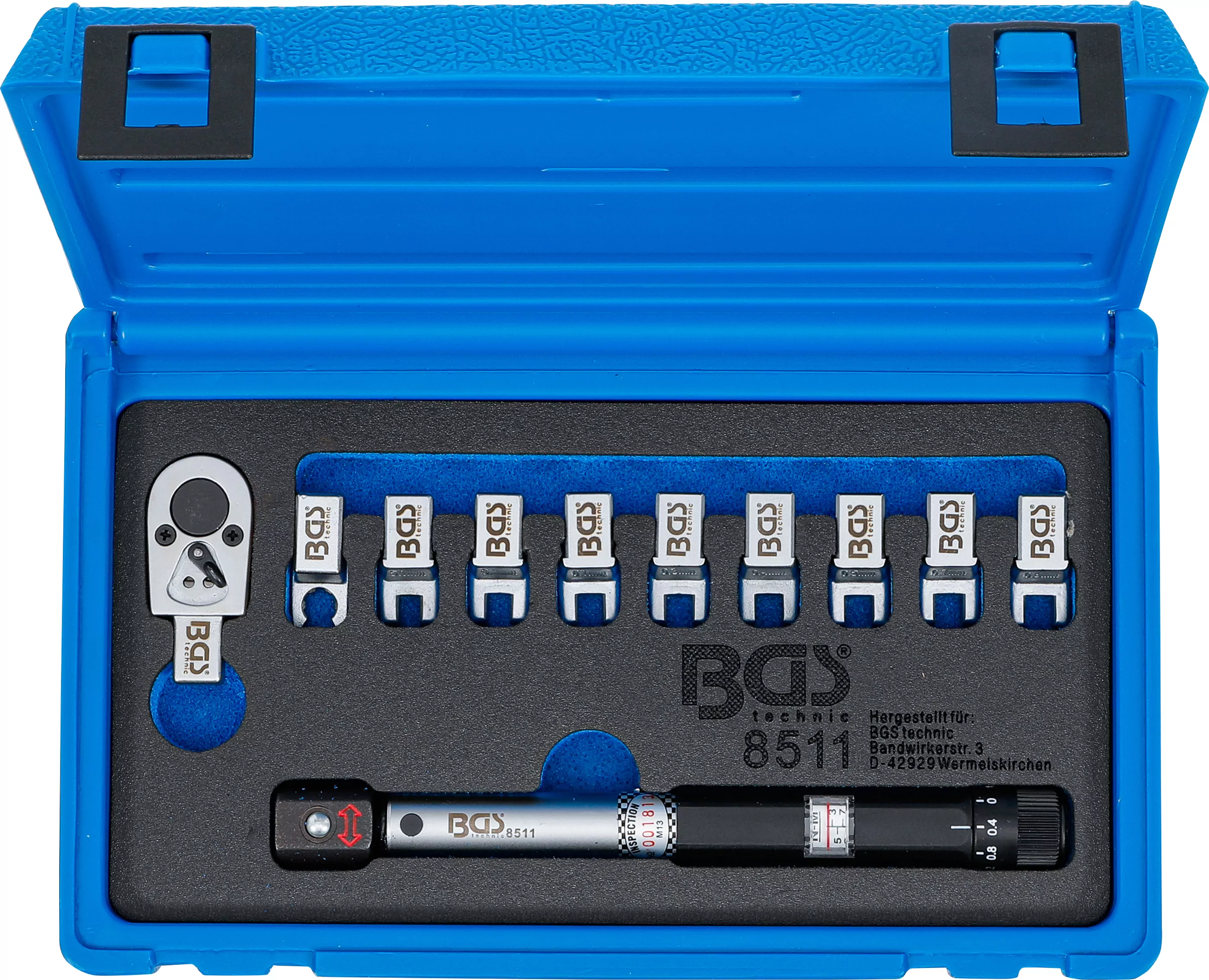 Drehmoment-Speichenschlüssel | austauschbare Köpfe | 3 - 15 Nm