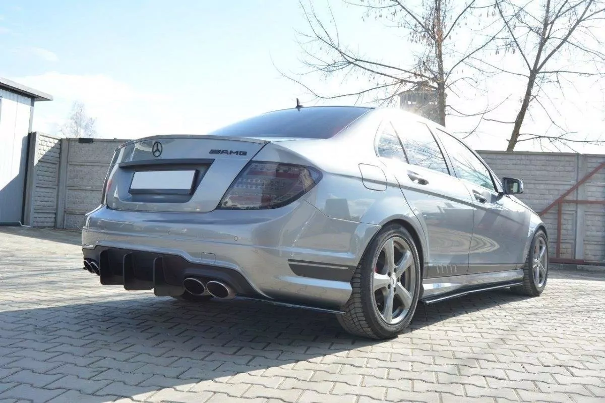 Diffusor Heck Ansatz Für Heckschürze Für V.1 Mercedes C W204 AMG-Line (FACELIFT)