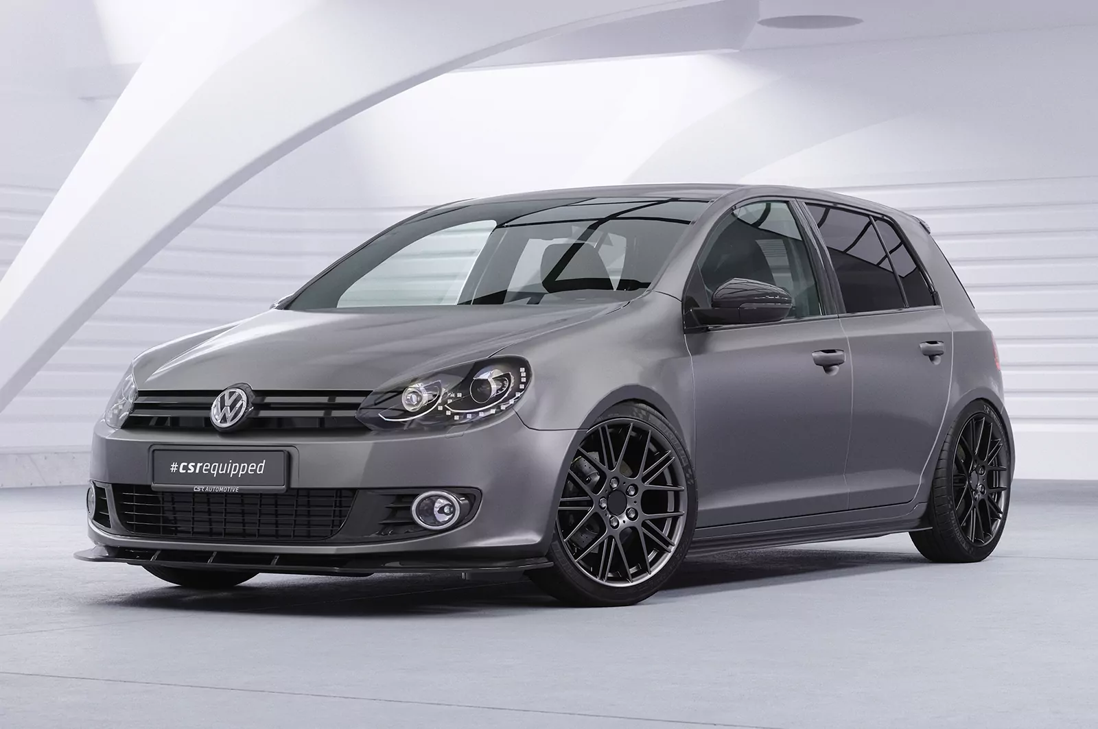 Cup-Spoilerlippe mit ABE für VW Golf 6 CSL035 Strukturiert (schwarz matt)