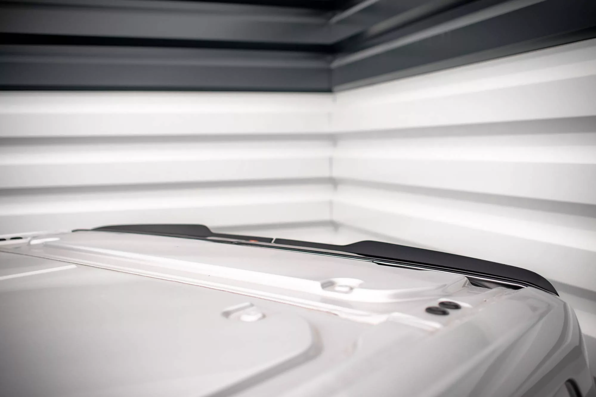 Spoiler CAP Für Ford Transit Custom ST-Line Mk1 Facelift Schwarz Hochglanz