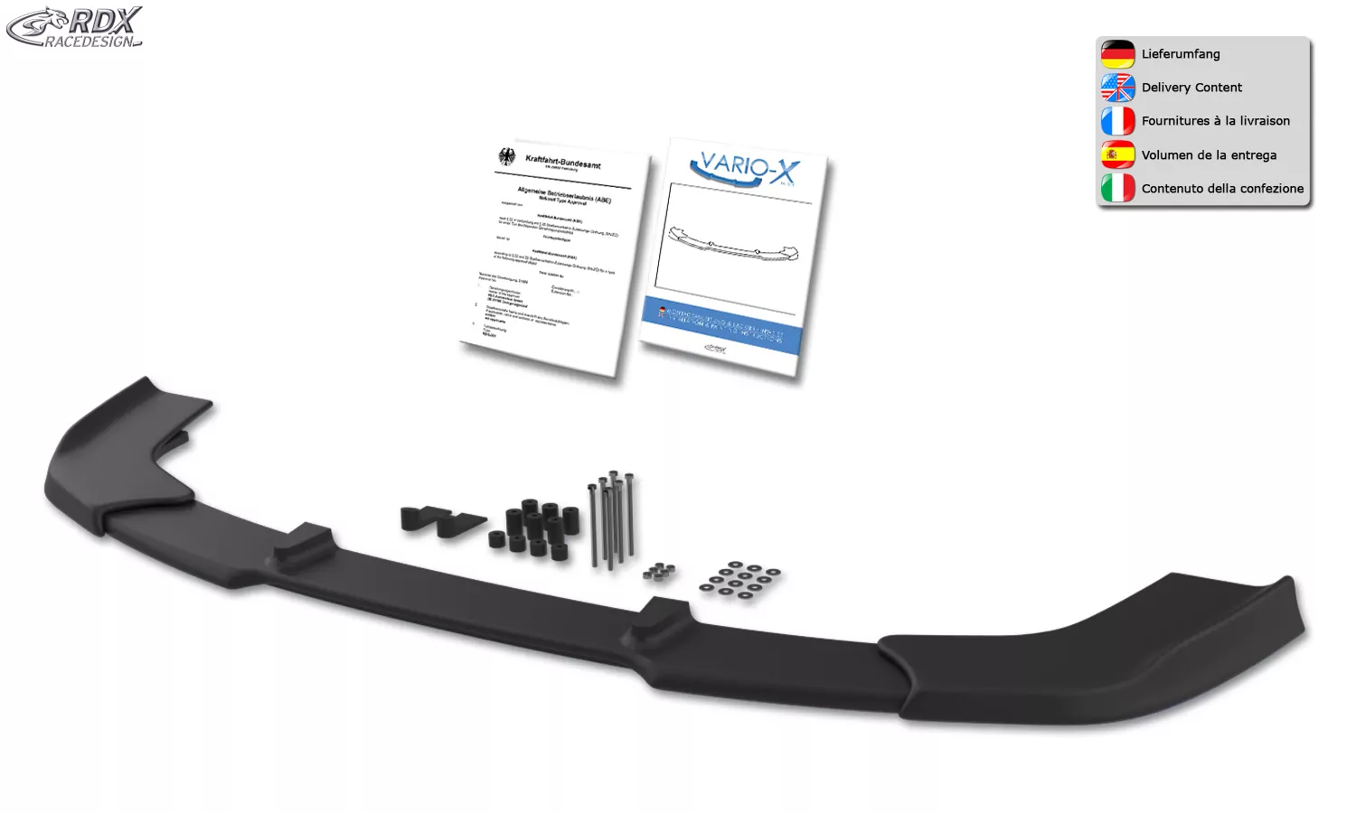 RDX Frontspoiler VARIO-X für OPEL Vectra C GTS -2005 (Passend an GTS bzw. Fahrzeuge mit GTS Frontstoßstange) Frontlippe Front Ansatz Vorne Spoilerlippe