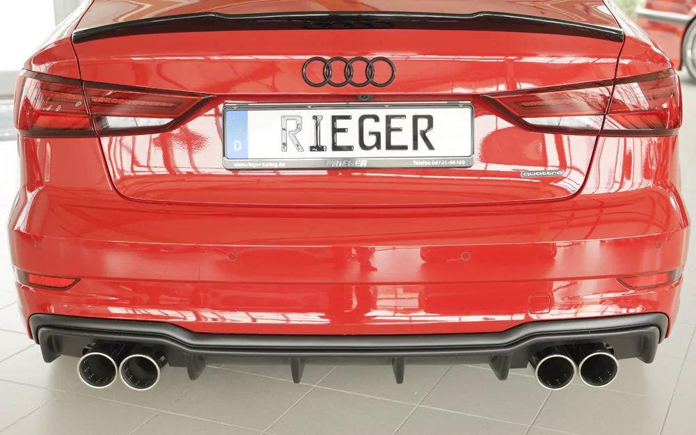 Rieger Heckeinsatz für Audi A3 (8V) - 5-tür. (Limousine 8VS) 09.16- (ab Facelift) carbon optik