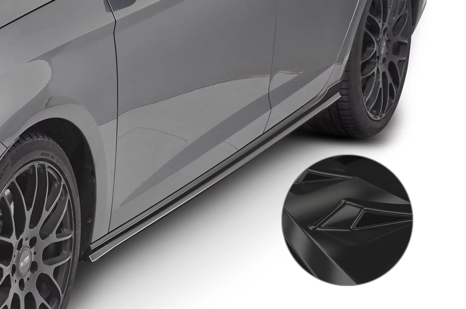 Seitenschweller für Seat Leon 3 (5F) ST / 5-Türer Glossy (schwarz hochglanz)