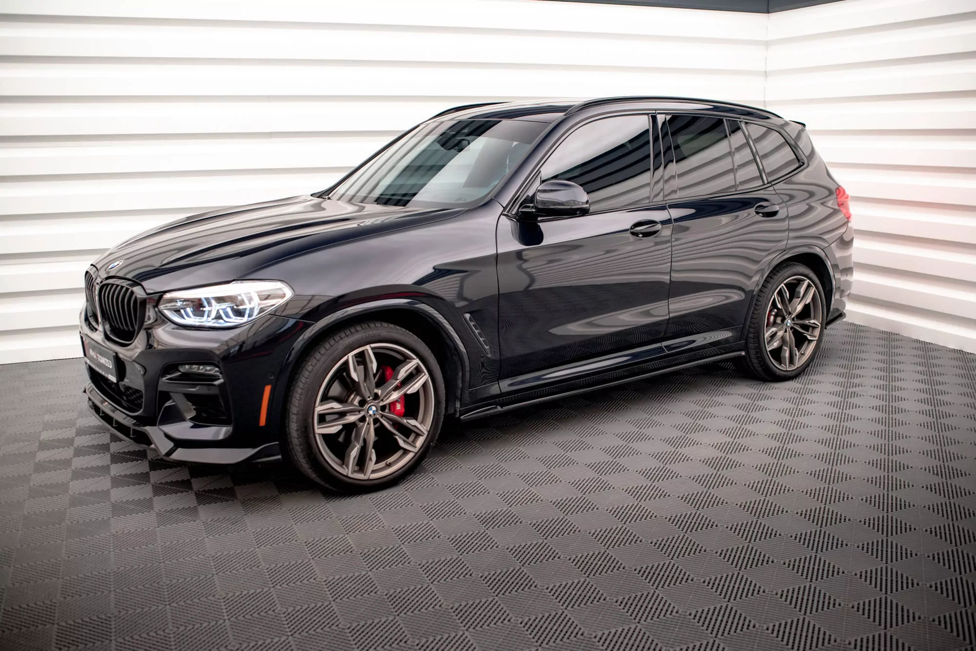 Seitenschweller Ansatz Für V.2 Für  BMW X3 M40d / M40i / M-Paket G01  Schwarz Hochglanz