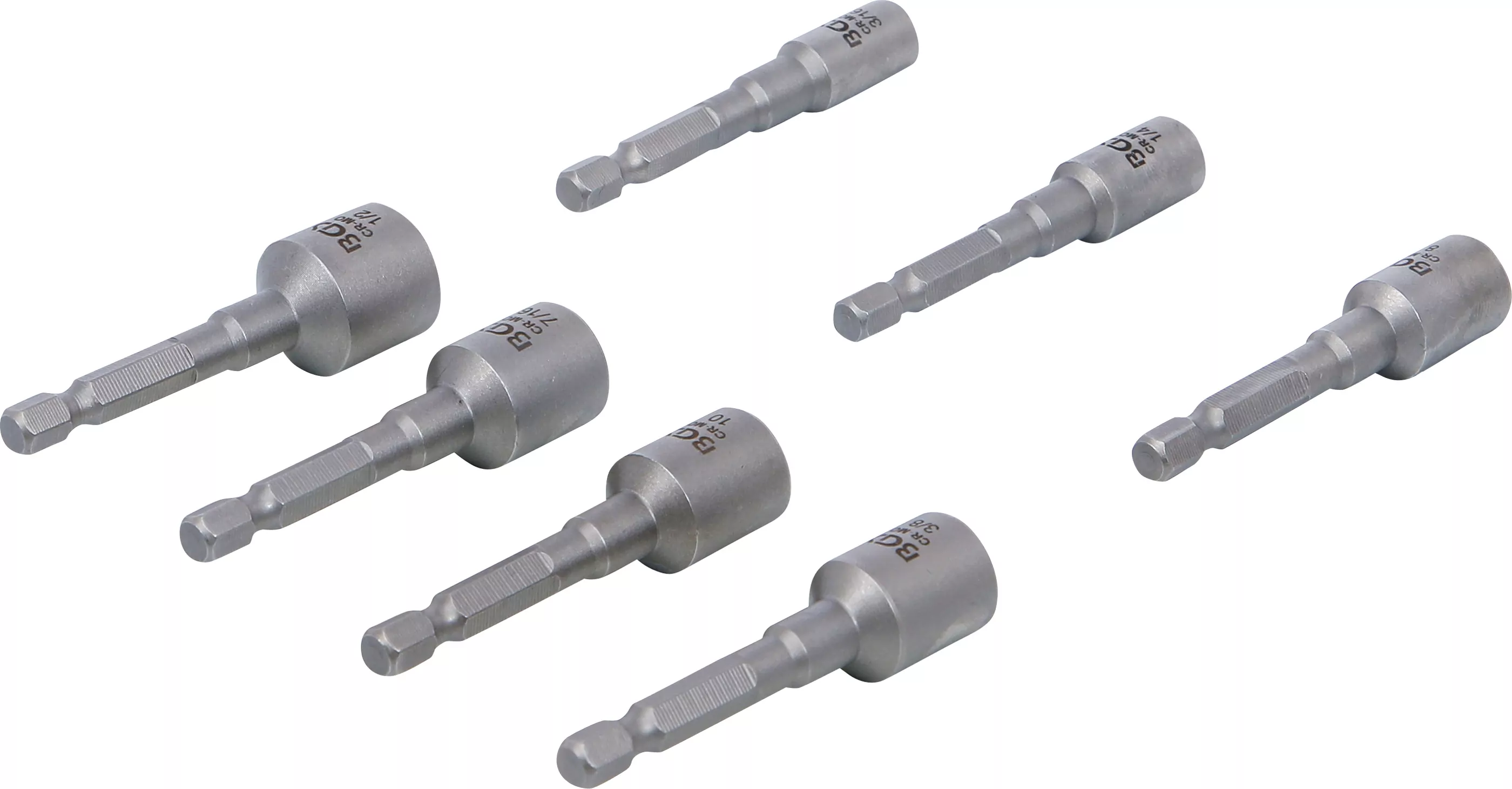 Ausdreh-Satz für Schrauben und Muttern | Antrieb Außensechskant 6,3 mm (1/4") | für Bohrmaschinen | 7-tlg.