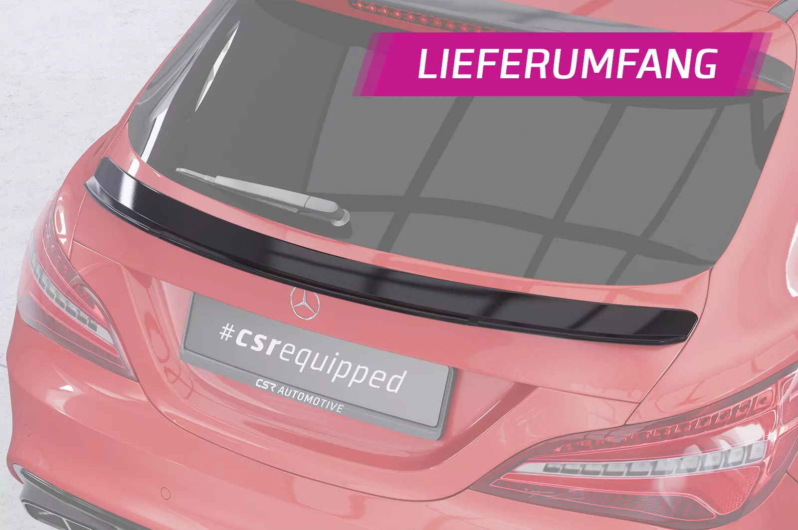 Heckflügel mit ABE für Mercedes-Benz CLA X117 Shooting Brake HF743 Schwarz Strukturiert