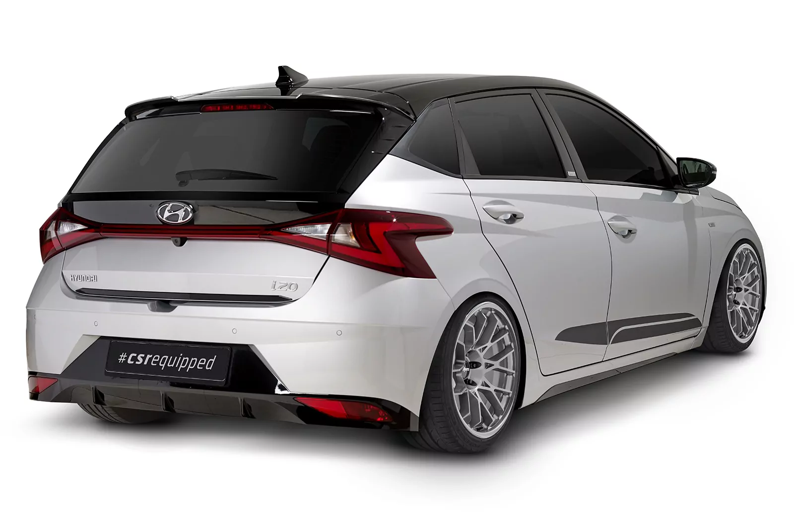 Heckflügel mit ABE für Hyundai I20 (BC3) HF883 Schwarz Strukturiert