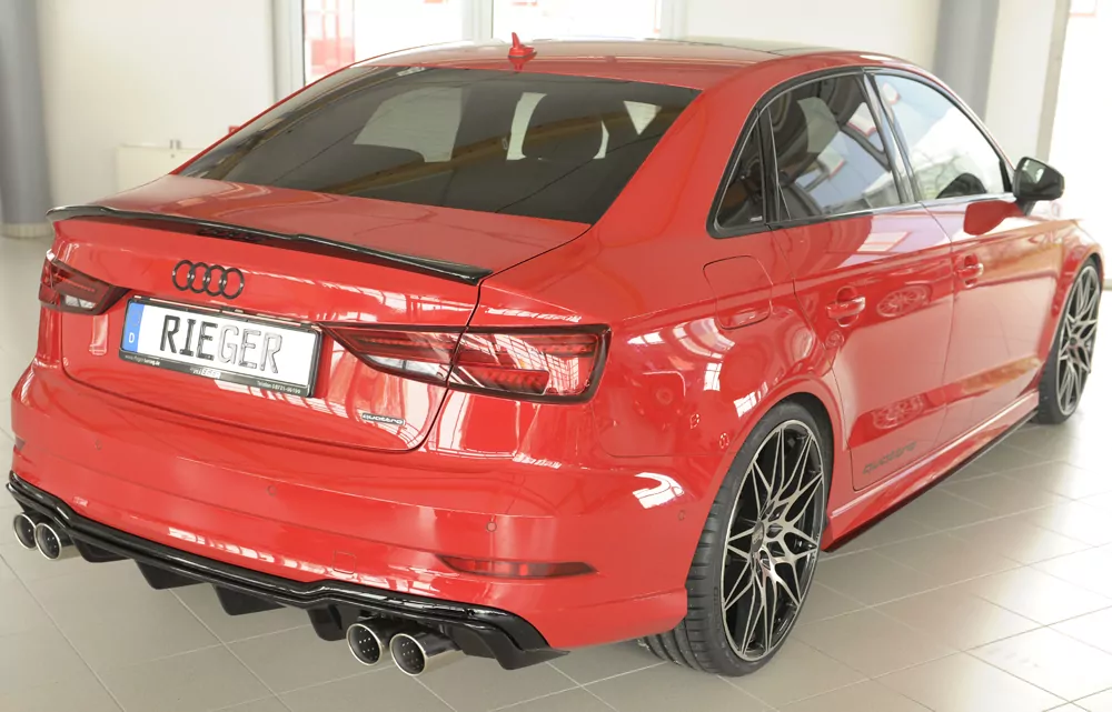 Rieger Heckeinsatz für Audi A3 (8V) - 3-tür. (Cabrio 8V7) 09.16- (ab Facelift) schwarz glanz