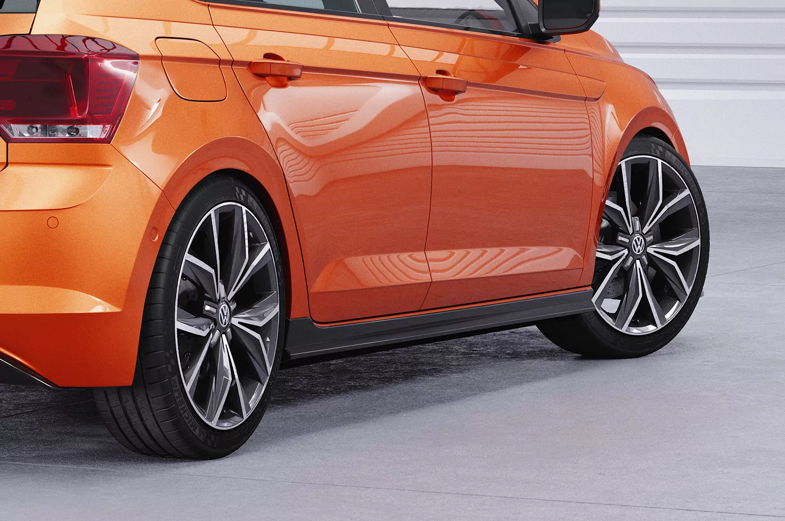 Seitenschweller für VW Polo VI 2G Typ AW SS462 Strukturiert (schwarz matt)