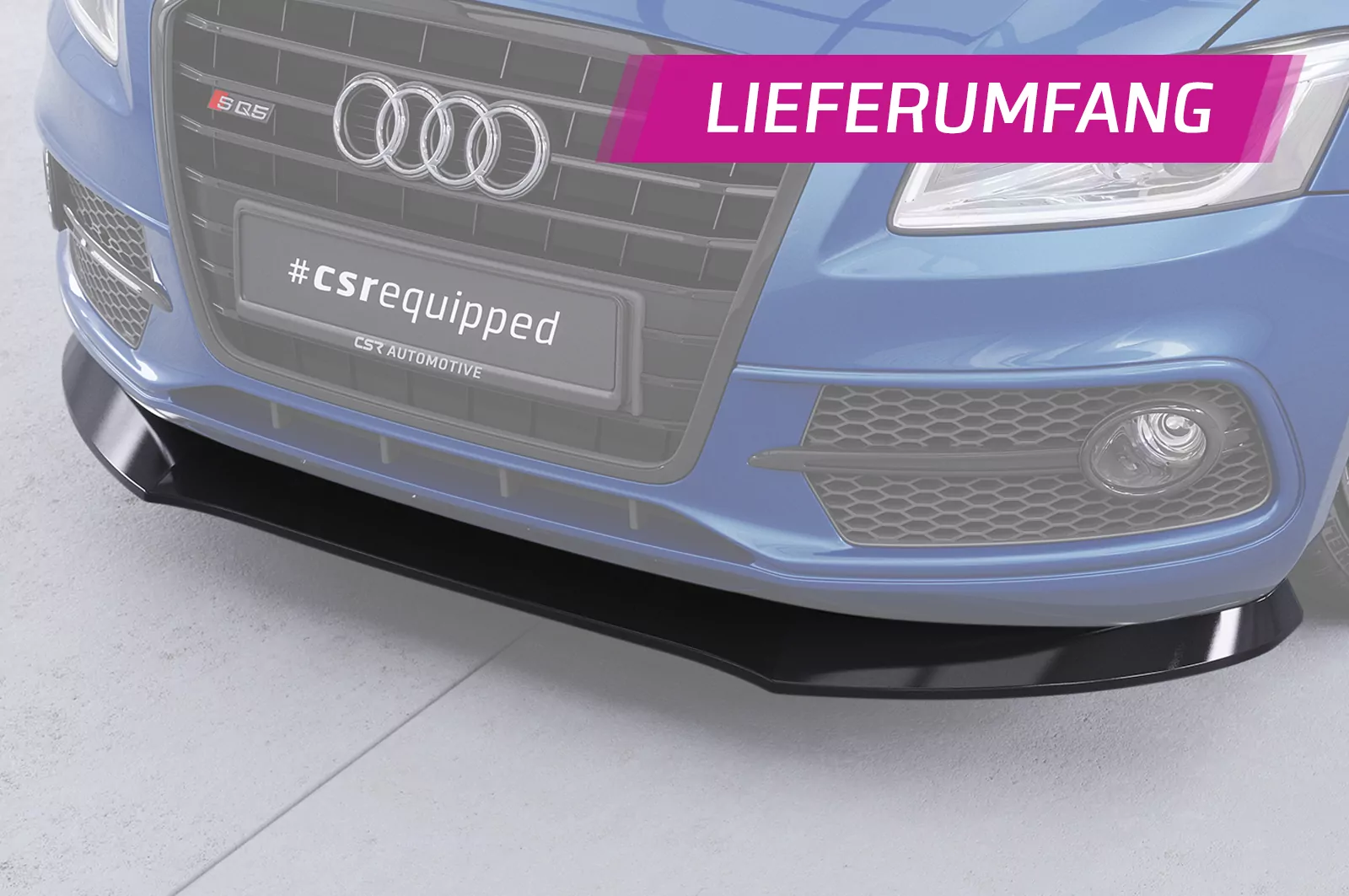 Cup-Spoilerlippe mit ABE für Audi SQ5 (8R) CSL480 Schwarz Strukturiert