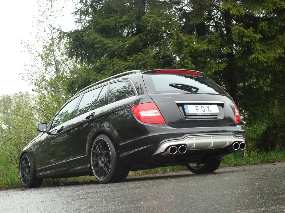 Mercedes C-Klasse 4 Zylinder - 204 AMG-P. + C63 Diff.  Endschalldämpfer rechts/links mit Y-Verbindungsstück - 2x115x85 Typ 32 rechts/links