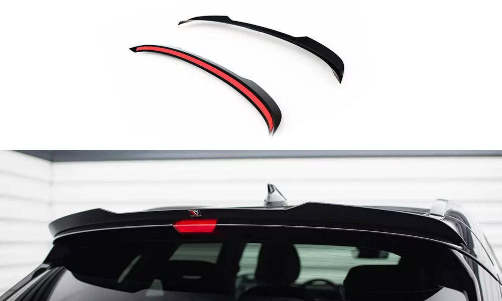 Spoiler CAP Für Hyundai Kona N-Line Mk2 Schwarz Hochglanz